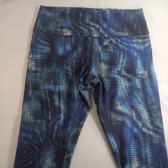 Lululemon Leggings 14 Foil Shapeshifter Flux Blue Invigorate High Rise Crop $128 - Picture 5 of 13